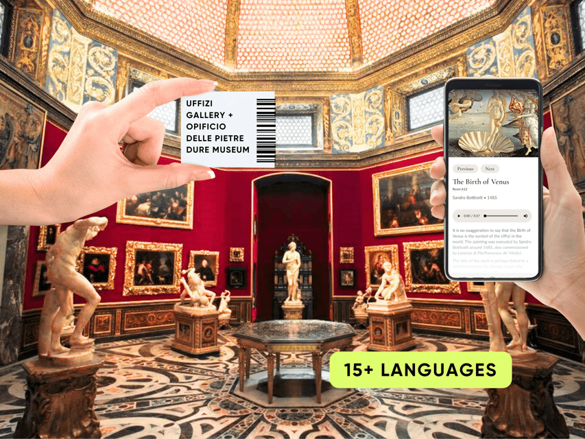 Florence: Uffizi Priority Ticket & Masterpieces Audio App - Meeting point at Benvenuto Cellini: get your ticket without stress