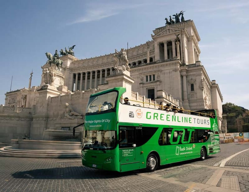 Rome:Hop-On Hop-Off Panoramic Open Bus Ticket 3 Circuits x 1 - Stop-by-stop: the Green route loop you can plan like a local